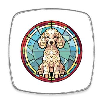 Pudel Hund Buntes Aquarell Tier Illustration - Viereckiger Kühlschrankmagnet - Weiß - Vorne