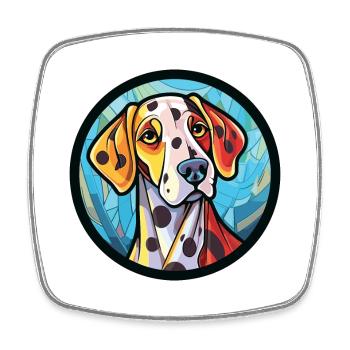 Dalmatiner Hund Buntes Aquarell Tier Karikatur - Viereckiger Kühlschrankmagnet - Weiß - Vorne