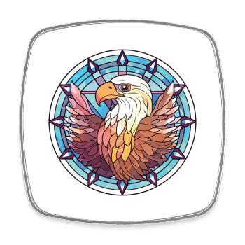 Adler buntes Aquarell Tier Haustier Illustration - Viereckiger Kühlschrankmagnet - Weiß - Vorne