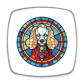 Pudel Hund Buntes Aquarell Tier Illustration - Viereckiger Kühlschrankmagnet - Weiß - Vorne