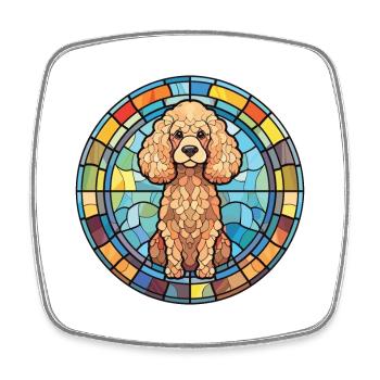 Pudel Hund Buntes Aquarell Tier Illustration - Viereckiger Kühlschrankmagnet - Weiß - Vorne