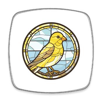 Kanarienvogel buntes Aquarell Tier Haustier Illustration - Viereckiger Kühlschrankmagnet - Weiß - Vorne