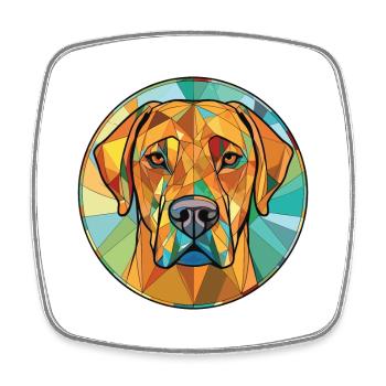 Rhodesian Ridgeback Hund Buntes Aquarell Haustier - Viereckiger Kühlschrankmagnet - Weiß - Vorne