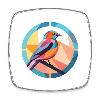 Vogel buntes Aquarell Tier Haustier Illustration - Viereckiger Kühlschrankmagnet - Weiß - Vorne