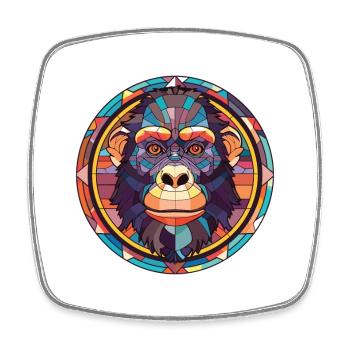 Affe buntes Aquarell Tier Haustier Illustration - Viereckiger Kühlschrankmagnet - Weiß - Vorne