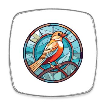 Vogel buntes Aquarell Tier Haustier Illustration - Viereckiger Kühlschrankmagnet - Weiß - Vorne