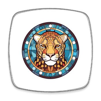 Jaguar Buntes Aquarell Tier Haustier Illustration - Viereckiger Kühlschrankmagnet - Weiß - Vorne