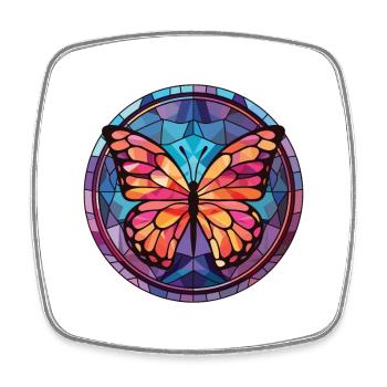Butterfly Colorful Watercolor Animal Illustration - Square fridge magnet - white - Front