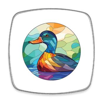 Canard Coloré Aquarelle Animal Animal De Compagnie Illustration - Magnet carré - blanc - Devant