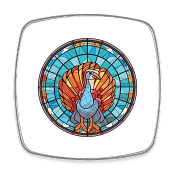 Illustration animale aquarelle colorée Gobbler - Magnet carré - blanc - Devant