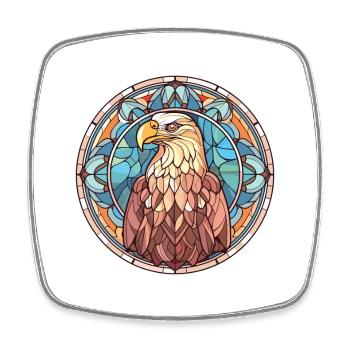 Eagle Colorful Watercolor Animal Pet Illustration - Square fridge magnet - white - Front