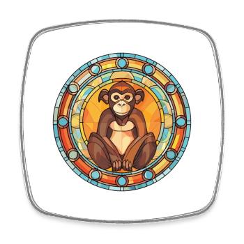 Affe buntes Aquarell Tier Haustier Illustration - Viereckiger Kühlschrankmagnet - Weiß - Vorne
