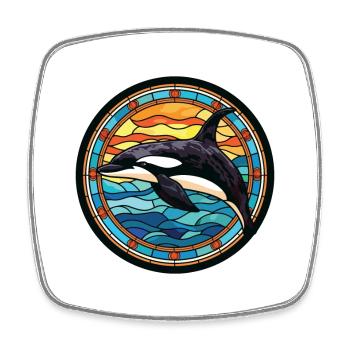 Orca aquarelle colorée Animal animal animal Illustration - Magnet carré - blanc - Devant