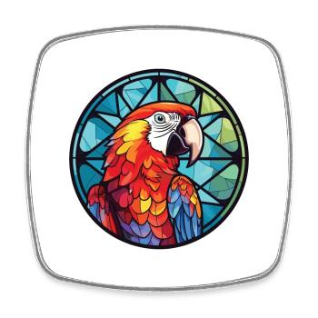 Papagei buntes Aquarell Tier Haustier Illustration - Viereckiger Kühlschrankmagnet - Weiß - Vorne