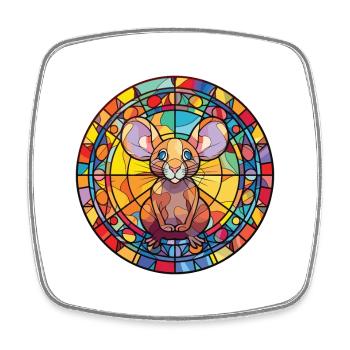 Maus Buntes Aquarell Tier Haustier Illustration - Viereckiger Kühlschrankmagnet - Weiß - Vorne