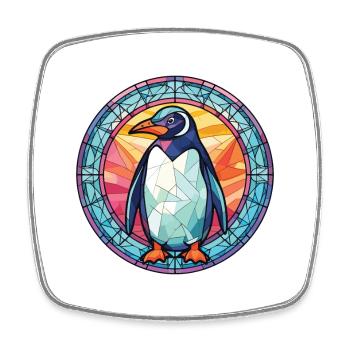 Penguin Colorful Watercolor Animal Illustration - Square fridge magnet - white - Front