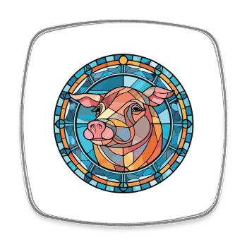 Cochon Aquarelle Colorée Animal Illustration D’animaux De Compagnie - Magnet carré - blanc - Devant