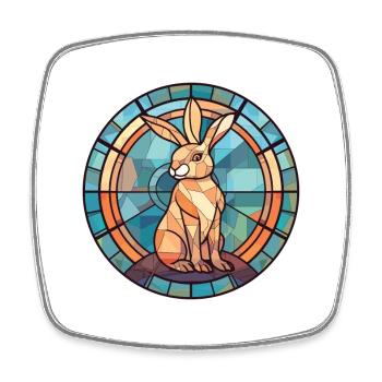 Lapin Aquarelle Colorée Animal Illustration D’animaux De Compagnie - Magnet carré - blanc - Devant