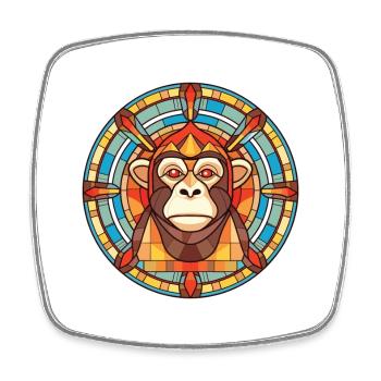 Affe buntes Aquarell Tier Haustier Illustration - Viereckiger Kühlschrankmagnet - Weiß - Vorne