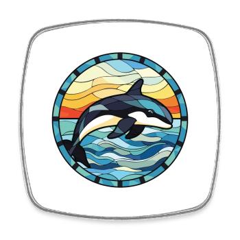 Orca aquarelle colorée Animal animal animal Illustration - Magnet carré - blanc - Devant