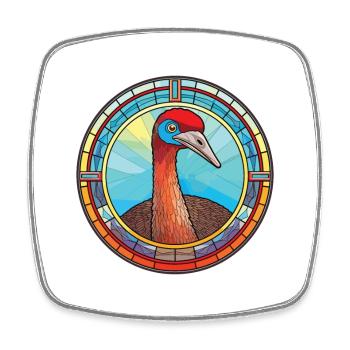 Strauß buntes Aquarell Tier Illustration - Viereckiger Kühlschrankmagnet - Weiß - Vorne
