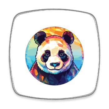 Panda Buntes Aquarell Tier Haustier Illustration - Viereckiger Kühlschrankmagnet - Weiß - Vorne