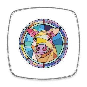 Cochon Aquarelle Colorée Animal Illustration D’animaux De Compagnie - Magnet carré - blanc - Devant