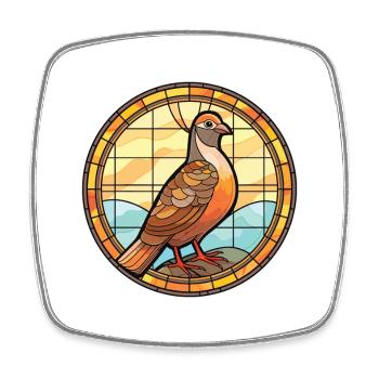 Quail Colorful Watercolor Animal Pet Illustration - Square fridge magnet - white - Front