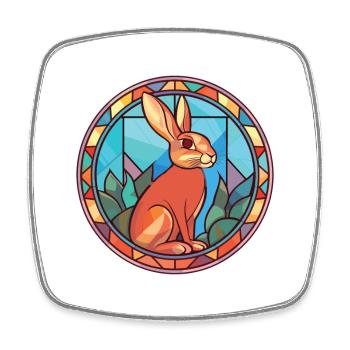 Lapin Aquarelle Colorée Animal Illustration D’animaux De Compagnie - Magnet carré - blanc - Devant