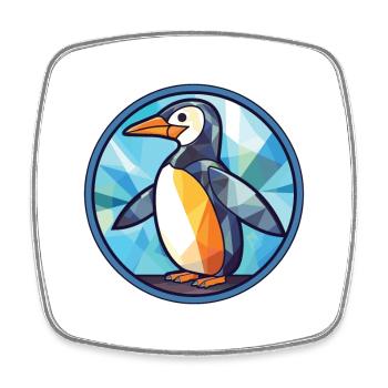 Pinguin bunte Aquarell-Tier-Illustration - Viereckiger Kühlschrankmagnet - Weiß - Vorne