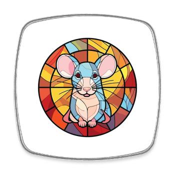 Ratte buntes Aquarell Tier Haustier Illustration - Viereckiger Kühlschrankmagnet - Weiß - Vorne