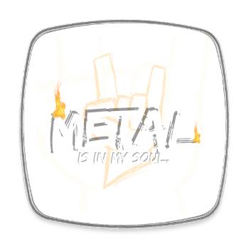 Le métal dans mon âme - Magnet carré - blanc - Devant