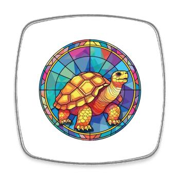 Schildkröte buntes Aquarell Tier Illustration - Viereckiger Kühlschrankmagnet - Weiß - Vorne