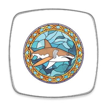 Hai buntes Aquarell Tier Haustier Illustration - Viereckiger Kühlschrankmagnet - Weiß - Vorne
