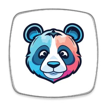 Panda Colorful Watercolor Animal Pet Illustration - Square fridge magnet - white - Front