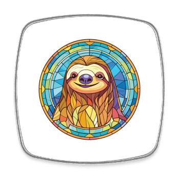 Paresseux aquarelle colorée Animal animal de compagnie Illustration - Magnet carré - blanc - Devant
