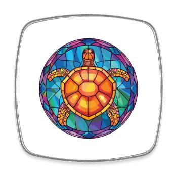 Schildkröte buntes Aquarell Tier Haustier Illustration - Viereckiger Kühlschrankmagnet - Weiß - Vorne