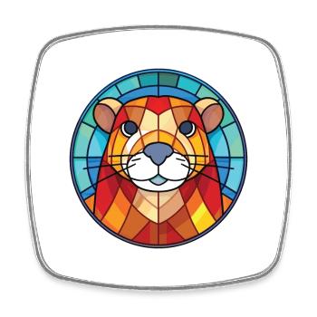Gopher Buntes Aquarell Tier Haustier Illustration - Viereckiger Kühlschrankmagnet - Weiß - Vorne
