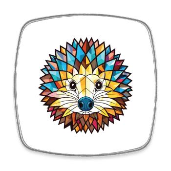 Igel Buntes Aquarell Tier Illustration - Viereckiger Kühlschrankmagnet - Weiß - Vorne