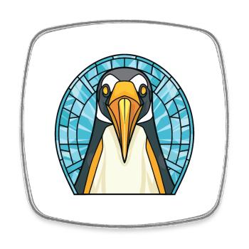 Penguin Colorful Watercolor Animal Illustration - Square fridge magnet - white - Front