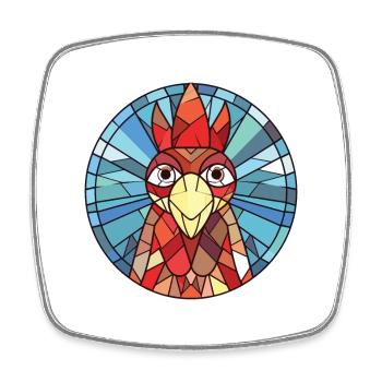 Henne buntes Aquarell Tier Haustier Illustration - Viereckiger Kühlschrankmagnet - Weiß - Vorne