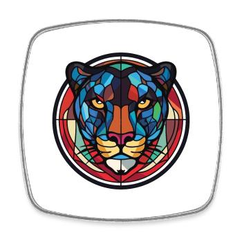 Panther buntes Aquarell Tier Illustration - Viereckiger Kühlschrankmagnet - Weiß - Vorne