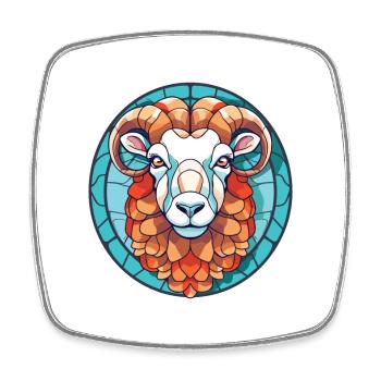 Schaf buntes Aquarell Tier Haustier Illustration - Viereckiger Kühlschrankmagnet - Weiß - Vorne