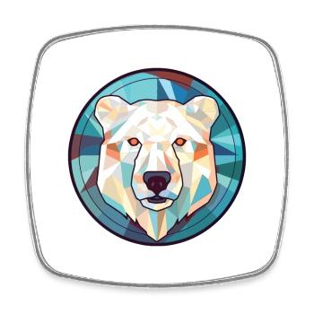 Eisbär Buntes Aquarell Tier Illustration - Viereckiger Kühlschrankmagnet - Weiß - Vorne