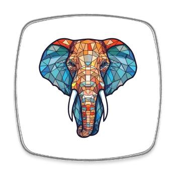 Illustration animale aquarelle colorée d’éléphant - Magnet carré - blanc - Devant