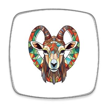 Goat Colorful Watercolor Animal Pet Illustration - Square fridge magnet - white - Front