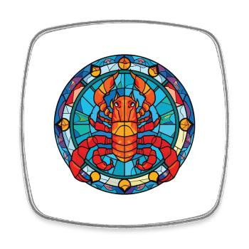 Scorpion Colorful Watercolor Animal Illustration - Square fridge magnet - white - Front
