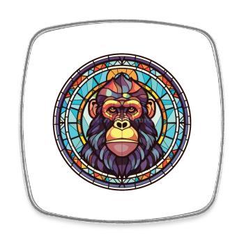 Affe buntes Aquarell Tier Haustier Illustration - Viereckiger Kühlschrankmagnet - Weiß - Vorne
