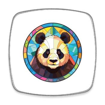 Panda Buntes Aquarell Tier Haustier Illustration - Viereckiger Kühlschrankmagnet - Weiß - Vorne