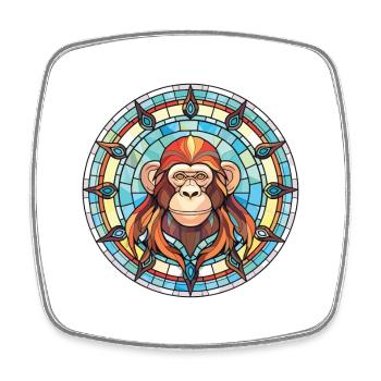 Affe buntes Aquarell Tier Haustier Illustration - Viereckiger Kühlschrankmagnet - Weiß - Vorne